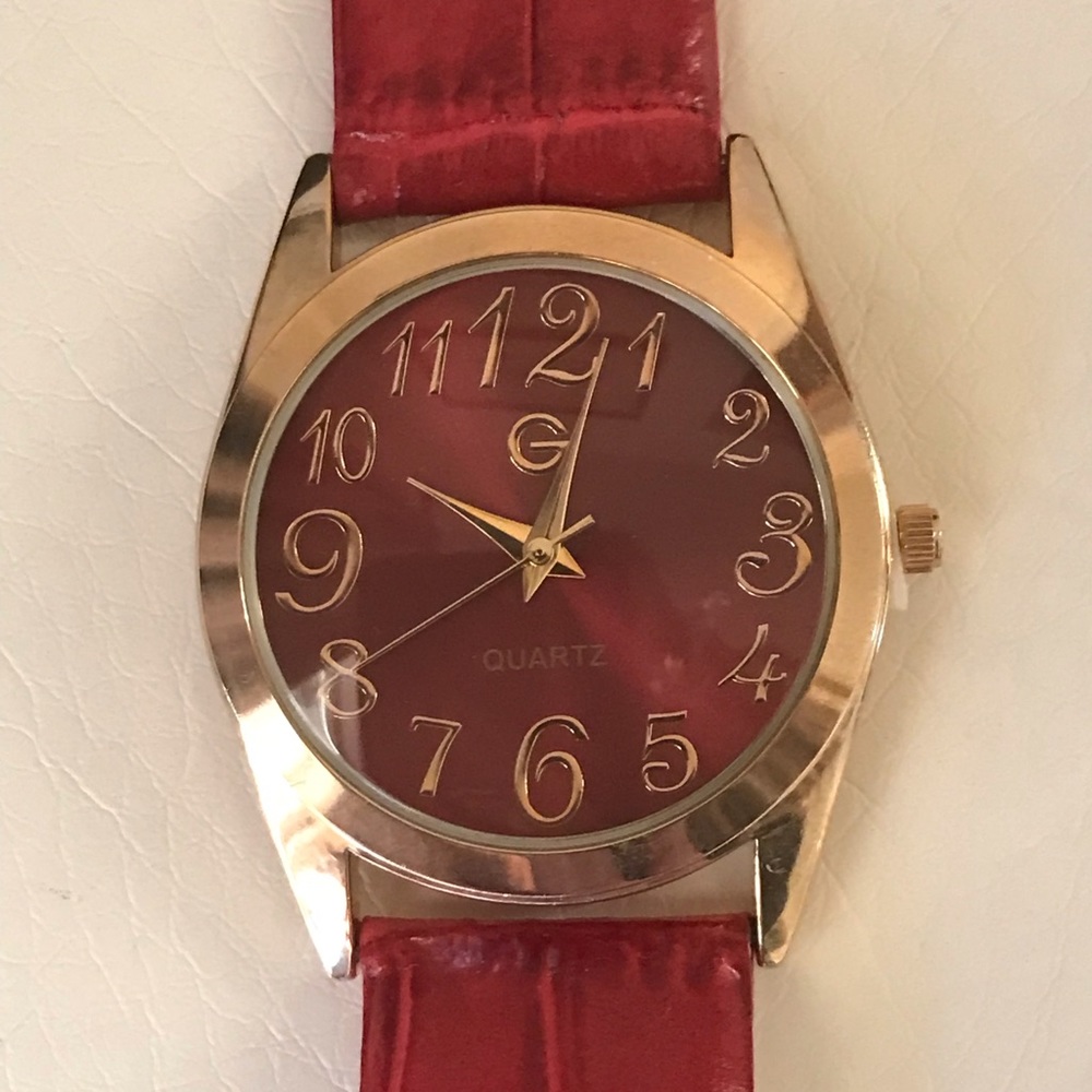 GOSSIP Red Watch Leather Band